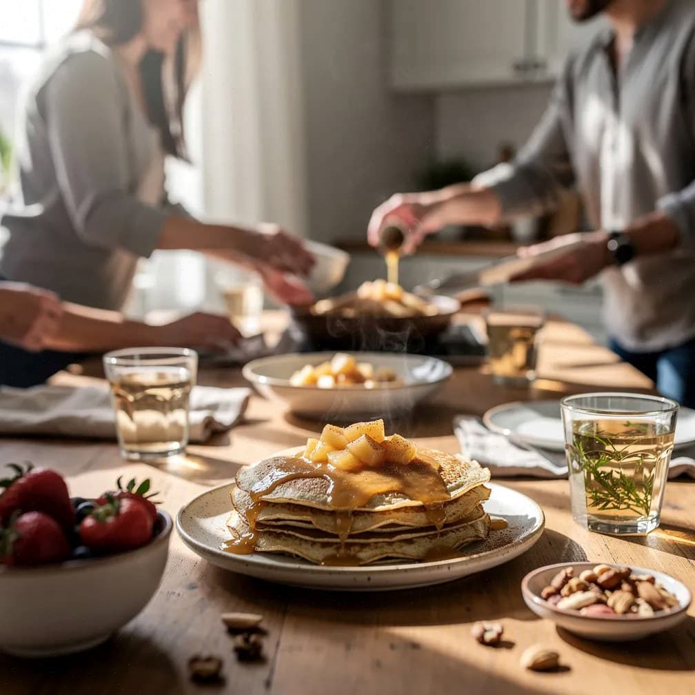 Palačinke iz blendera sa kompotom od jabuka: recept iz 2018. koji je postao školski primer za planiranje obroka